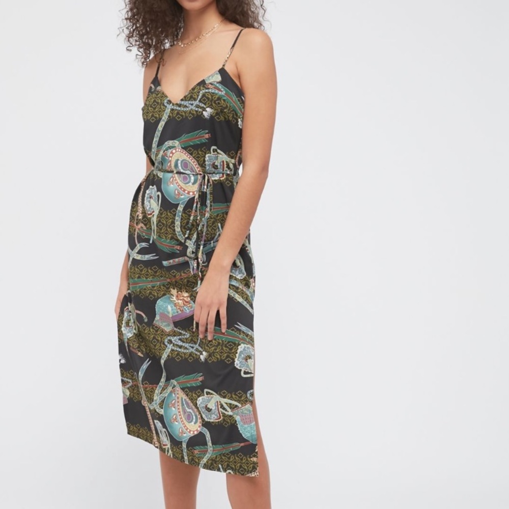 Urban Outfitters Jones Satin Tie-Back Slip Dress